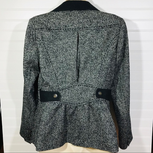 CAbi Gray Fox Hunt Tweed Herringbone Blazer EUC - Picture 2 of 8